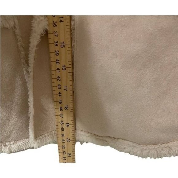 Pure simple natural Vest Womens Small Tan With Hood 100% polyester fuzzy lining - Picture 8 of 8
